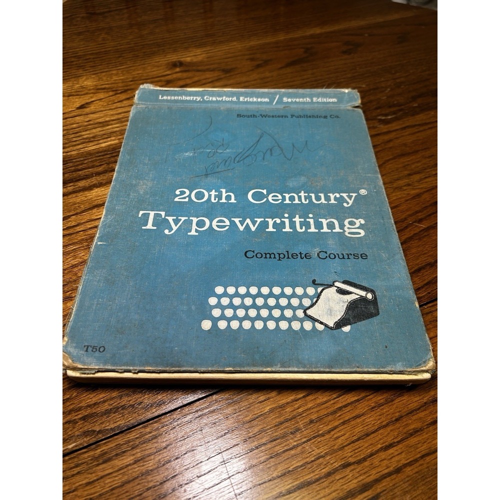 Vintage 57' 20th Century Typewriting Complete Course 7th Ed Lessenberry Textbook